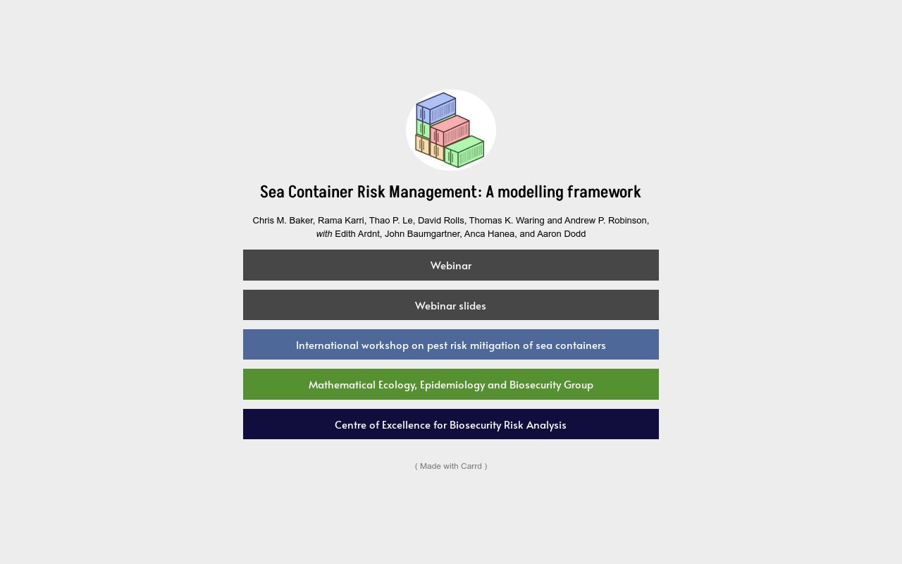 Sea Container Risk Management: A modelling framework